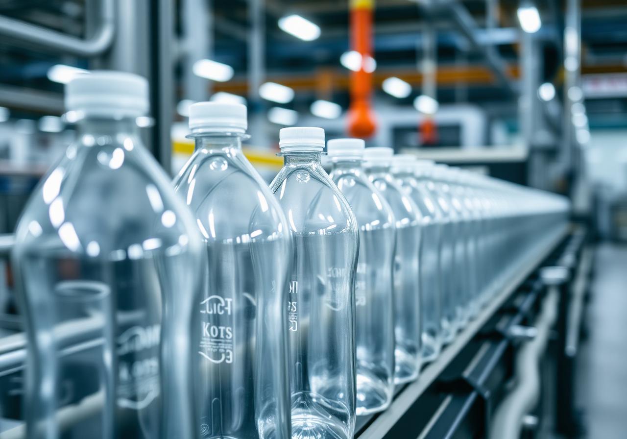 Línea de producción de botellas plásticas por soplado