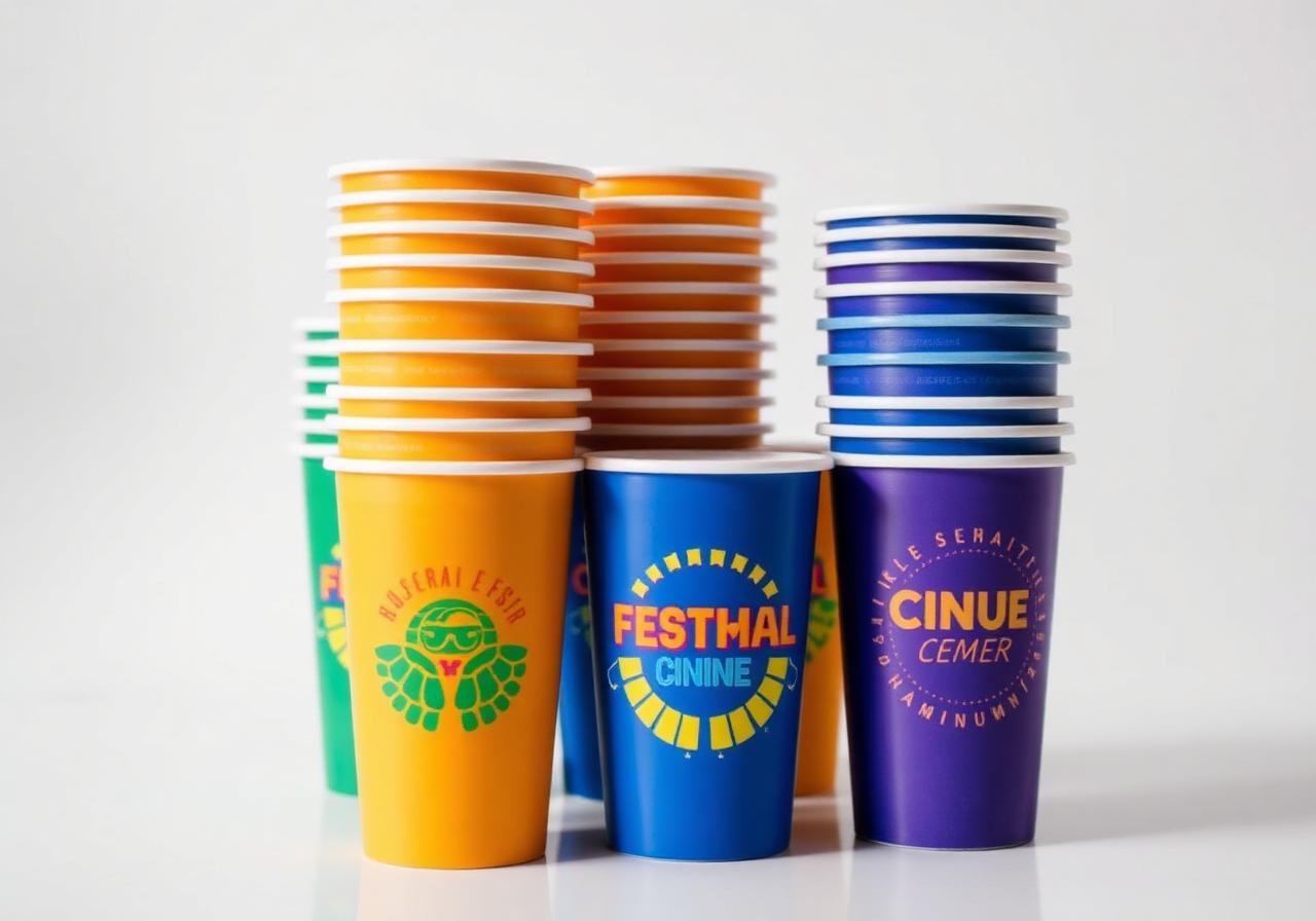 Vasos de plástico reutilizables personalizados con logo